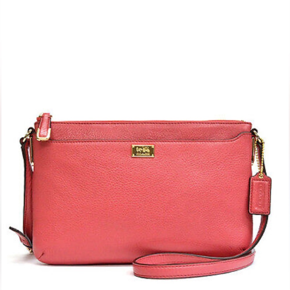 Coach Madison Swingpack Crossbody Bag in Loganberry Pink Leather - Picture 2 of 12
